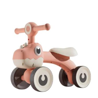 Imagem de Balance Bike Dino Rosa 4 Rodas Luz Até 25kg Aço Carbono Plástico Desig