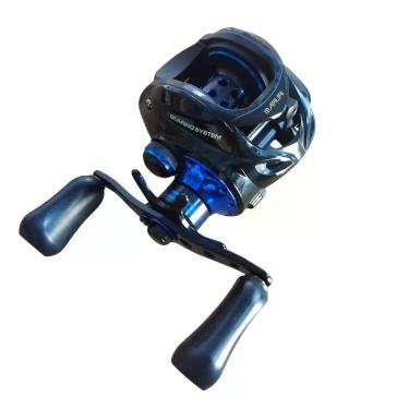 Imagem de Carretilha para Pesca Maruri TNT 7000 Freio Magnético Carretel Aliviado Preto e Azul 7 Rolamentos com 1 Carretel Extra