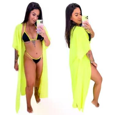 Imagem de Saida de Praia Longa com Manga Moda Verão Bloguerinha - LANINNA STORE,