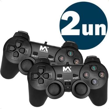 Imagem de Controles Compatível Joystick Fio USB para PC e Notebook com Vibração