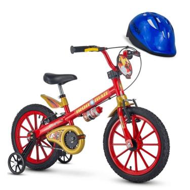 Imagem de Bicicleta Infantil Aro 16 Homem de Ferro Marvel com Capacete Azul Nath