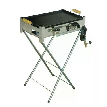 Imagem de Fogão Semi Industrial Inox 2 Bocas Chapa Pés Fogareiro Coletor de Gord