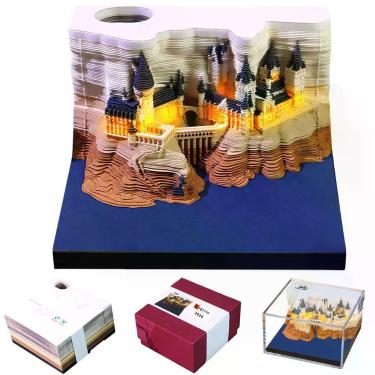 Imagem de Calendário Qupzsen Magic Castle Time Piece 2026 com luz LED
