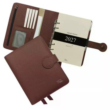 Imagem de Agenda Planner Couro 2027 126-R Personalizada Raffai Couros, Bordô