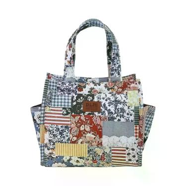 Imagem de Bolsa De Almoço Com Estampa Floral Em Tecido Grosso, Sacola Multifunci