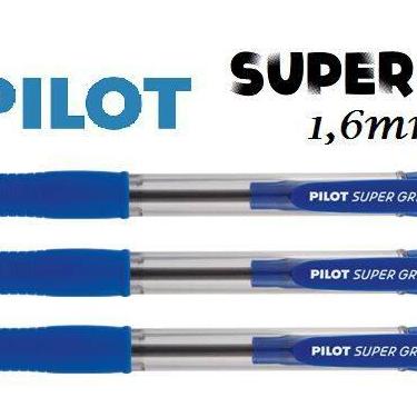 Imagem de Caneta Esferográfica Azul Pilot Super Grip 1.6 Kit com 3