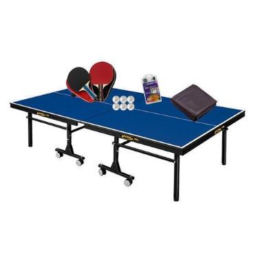 Imagem de MESA PING PONG MDF 25mm 1008 KLOPF + 2 Kits c/ Estojo + Rede 5034 + Ca