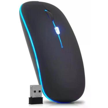 Imagem de Brilhe Com Estilo: Mouse Sem Fio Recarregável Com Led Rgb - Mais Barat