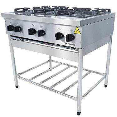 Imagem de Fogão Industrial Inox Don Bidone 4 Bocas com Pé Venâncio