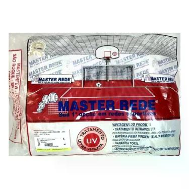 Imagem de Rede de Futebol Rede de Campo Fio 4mm Pp Malha 15x15cm Polipropileno Seda Branco Master Rede 750CM