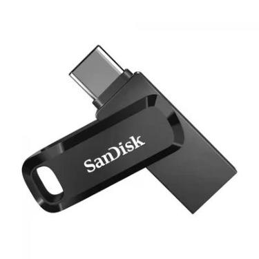 Imagem de Pen Drive Sandisk Ultra Go 64GB,  USB 3.1,  Tipo A P,  Tipo C