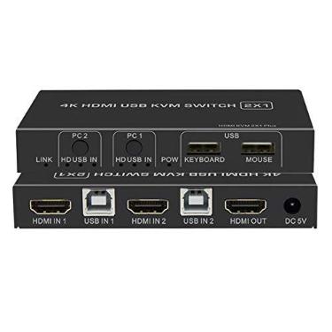 Imagem de Chaveador KVM 2x1 HDMI 4k windows mac