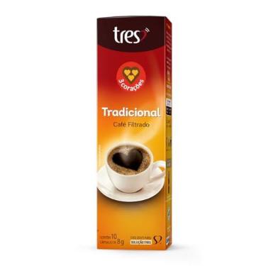 Imagem de 3 Corações Cápsula Café Filtrado TRES - 10 unidades