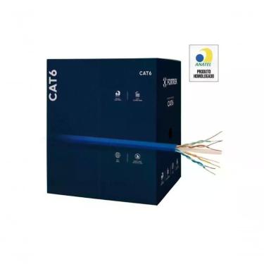Imagem de Cabo de Rede CAT6 FK 510C CMX para Redes Internas com Condutor 100% Cobre 305M Azul Fortrek