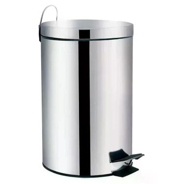 Imagem de Lixeira Inox 12 Litros com Pedal e Balde Removível Cozinha Banheiro JS