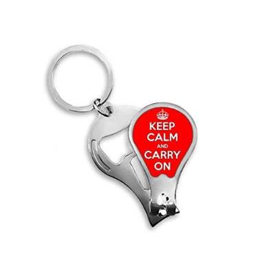 Imagem de Tesoura abridor de cortador de unhas vermelho Keep Calm and Carry On