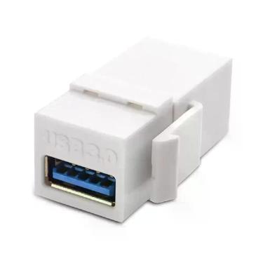 Imagem de Conector Emenda Tomada Padrão Keystone Usb 3.0 Branco - QTMOV