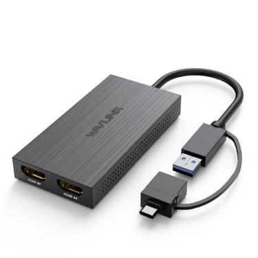 Imagem de Adaptador WAVLINK USB 3.0 ou USB-C para HDMI duplo, para monitores duplos, para gráficos de vídeo universais de 1080p a 60 Hz, para USB 3.0 ou USB-C, Thunderbolt 3/4, USB 4, Windows, Mac OS