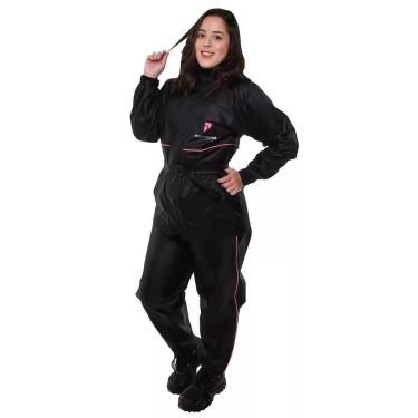 Imagem de Conjunto Capa de Chuva Com Capuz Feminino e Masculino Preto Impermeáve
