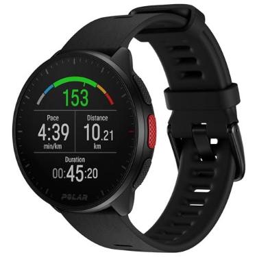 Imagem de Polar Pacer Preto - Relógio com GPS avançado, Processador rápido, Ultraleve, Tela brilhante, Botões aderentes, Programas de treino e recuperação, Monitor de FC, Controles de música