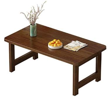 Imagem de Mesa de centro dobrável de madeira, mesa baixa para sentar no chão, mesa de chá de tatami japonesa para sala de estar, café de estudo ou até mesmo varanda (marrom 80 * 48 * 52 cm) lofty ambition
