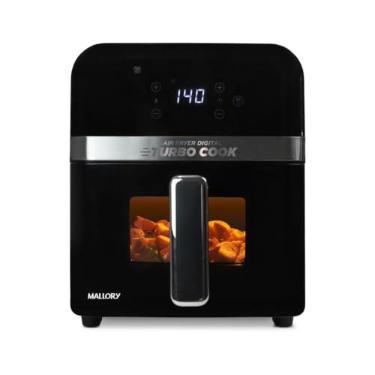 Imagem de Fritadeira Elétrica Mallory Turbocook 6L - Painel Touch, Visor em Vidro, Air Cook System, Timer 60 minutos, Air Cook System – 127V