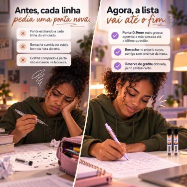 Imagem de Kit Lapiseira 0.9mm Universitária com 2 Tubos de Grafite HB 24 Minas B