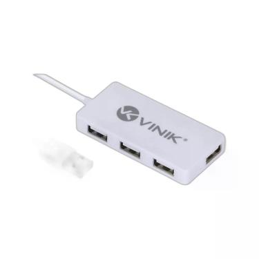 Imagem de Hub USB HUV-20 4 Portas USB 2.0 com Proteção Contra Sobrecarga Branco Vinik