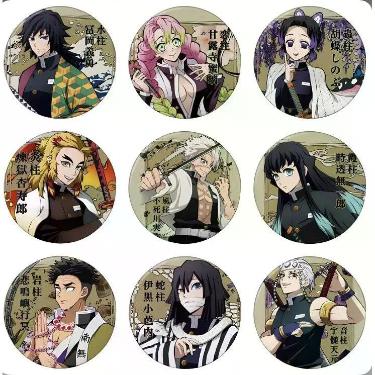 Imagem de Botons Hashiras Kimetsu No Yaiba, Broches Demon Slayer 4,4cm - NoBrand