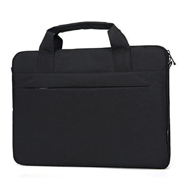 Imagem de Elonglin Maleta para Laptop Adulto Unissex Bolsa Protetora de 13-15,6 "Ipad Bolsa para Notebook à Prova d'água com Alça de Ombro Ajustável Preto 15,6 polegadas