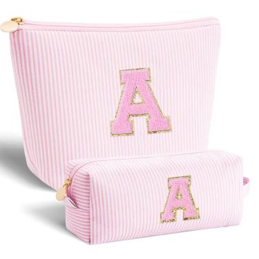 Imagem de Conjunto de bolsas de cosméticos com design de iniciais ajustáveis - r