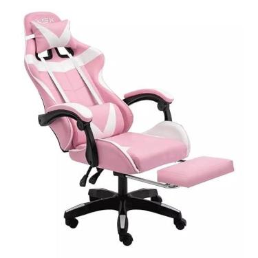 Imagem de Cadeira Gamer Giratória Nsx Reclinável Estofado Cores Couro (ROSA)