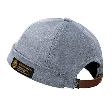 Imagem de CLAPE Boné de relógio gorro de veludo cotelê Docker Leon Chapéu sem aba com punho enrolado Harbour, Cinza, Tamanho �nica