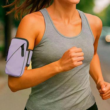 Imagem de Braçadeira pochete porta celular braço guarda documentos para corrida 