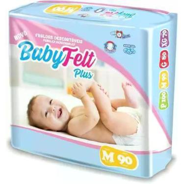 Imagem de Fralda Descartável Baby Felt Noturna Infantil M - 90 Unidades Atacado