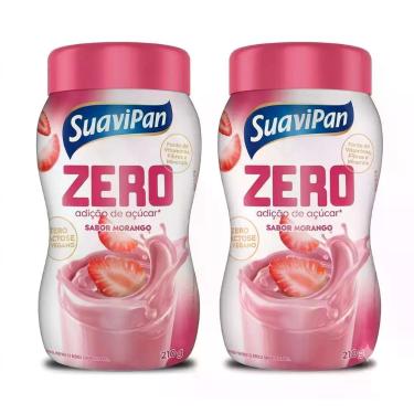 Imagem de Kit Bebida Em Pó Morango Zero Açúcar - Suavipan 2 Unidades 210g