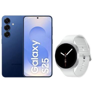 Imagem de Smartphone Samsung Galaxy S25 256GB Azul Marinho - 5G + Smartwatch Sam