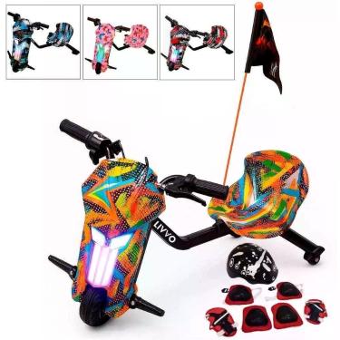 Imagem de Triciclo Patinete Elétrico 250W 36V Brushless 20km-h Roda 8POL Até 120kg Livvo