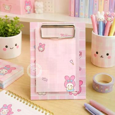 Imagem de Mini Prancheta Turminha Kawaii 10x15cm Com 30 Folhas Papelaria Fofa Es