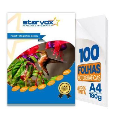 Imagem de Starvox 100 Folhas Papel Foto Glossy 180g A4 Prova D Água