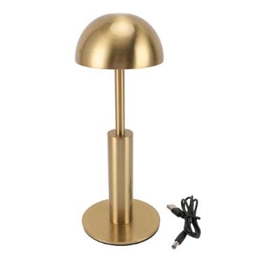 Imagem de Abajur Sem Fio, Luz Regulável Operada por Bateria, Brilho de 3 Níveis, Lâmpada Dourada Com Controle de Toque Recarregável para Quarto, Restaurante, Bar, Pátio, Camping, Exterior