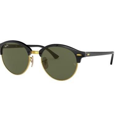 Imagem de Óculos de Sol Ray-Ban Clubround 0RB4246 901 Tam 51 / Preto - Lentes Verde