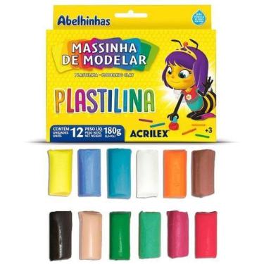 Imagem de Massinha De Modelar Plastilina 180g Com 12 Cores ACRILEX