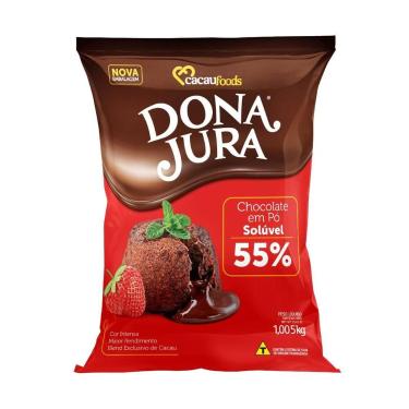 Imagem de Chocolate em pó solúvel 55% 1,005kg dona jura cacau foods