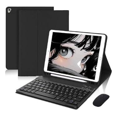 Imagem de Capa Para Tablet, Capa + Mouse e Teclado Magnético Bluetooth Destacável Para Samsung Tab A7 T500/T505 10.4 (Preto, Teclado comum)