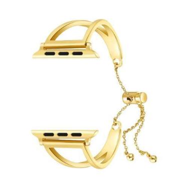 Imagem de Pulseira De Luxo Em Aço Inoxidável Para Apple Watch 40mm 41mm 45mm 44m
