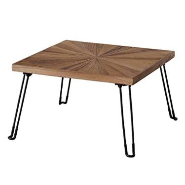 Imagem de Mesa baixa dobrável de 27,5 pol., Mesa de tatami japonesa, mesa de centro quadrada, para janela flutuante, tatami, sala de chá, varanda, sala de estar, sem necessidade de montagem (madeira 70 * 70 *