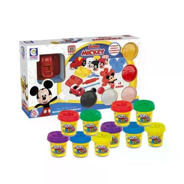 Imagem de Kit Brinquedo Infantil Massinha de Modelar Mickey Disney + 10 Potes Co