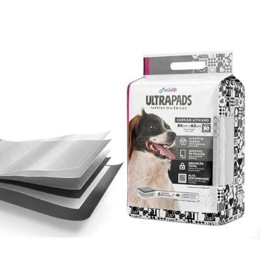 Imagem de Tapete Higiênico Premium para cães Petlike Ultrapads Carvão Ativado 80cmx60cm 30 unid.