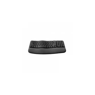 Imagem de Teclado Sem Fio Logitech Wave Keys, Bluetooth, Layout US, Com Design Ondulado, Ergonômico, Grafite - 920-012281